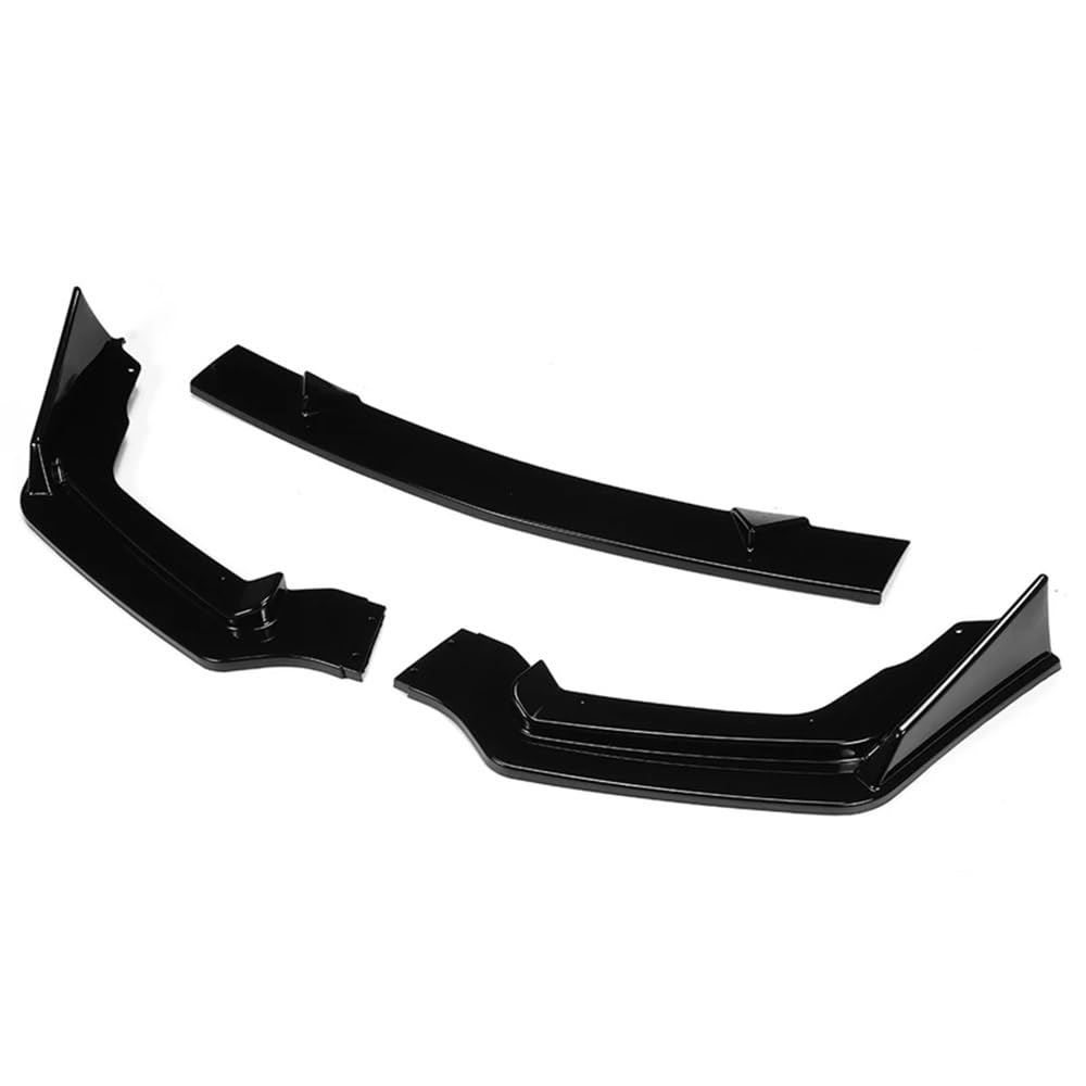 Auto Frontstoßstange Frontspoiler Für Infiniti Für Q50 2014-2017 Schwarz Glänzend Untere Splitterplatte Klinge Autozubehör 3 Teilig Auto Frontstoßstange Lip Spoiler(Sport Model Black) von SISAWUEU