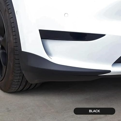 Auto Frontstoßstange Frontspoiler Für Tesla Für Modell Für Y 2021 2022 2023 Antikollisionsstreifen Eckschutz Stoßstangenlippe 2 Teiliges Frontstoßstangen Autozubehör(Black 2PCS) von SISAWUEU