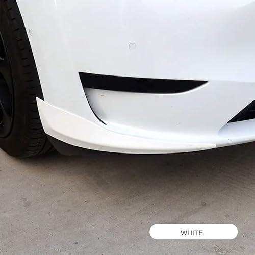 Auto Frontstoßstange Frontspoiler Für Tesla Für Modell Für Y 2021 2022 2023 Antikollisionsstreifen Eckschutz Stoßstangenlippe 2 Teiliges Frontstoßstangen Autozubehör(White 2PCS) von SISAWUEU