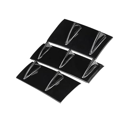 Auto Frontstoßstange Frontspoiler Universal 3 Teiliger Heckspoiler Diffusor Für Das Auto Glänzend Schwarz 7 Flügel Haifischflosse Unterkörperlippe Heckspoiler Lippentrenner(Glossy Black) von SISAWUEU