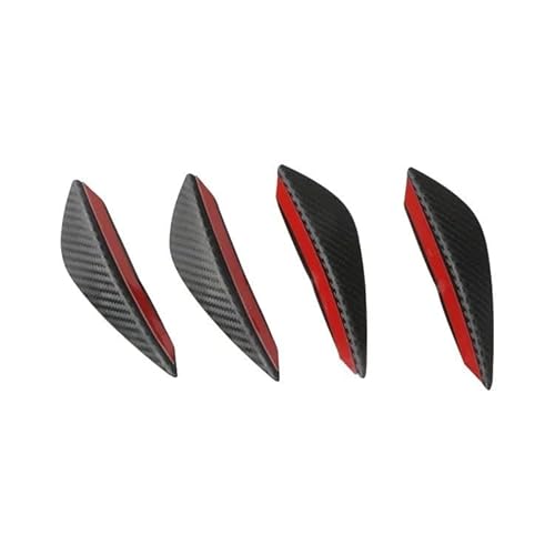 Auto Frontstoßstange Frontspoiler Universal 4/6 Stücke Front Stoßstange Lip Dekoration Diffusor Splitter Flossen Körper Spoiler Canards Valence Kinn Auto Tuning Canard Decor(4PCS Fiber) von SISAWUEU