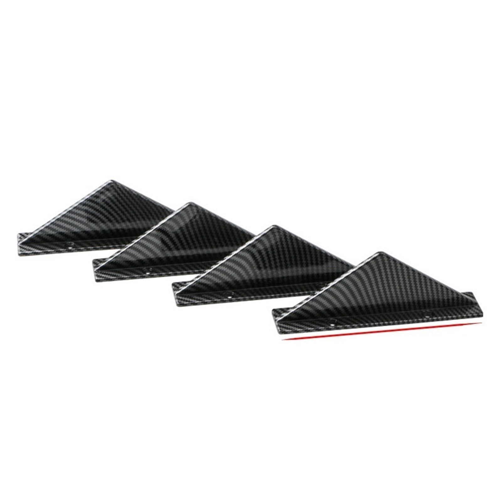 Auto Frontstoßstange Frontspoiler Universal 4 Stücke Auto Heckstoßstange Lip Diffusor Shark Fins Canards Auto Spoiler Splitter Schwarz ABS Anti Kollision Zubehör(Flat) von SISAWUEU