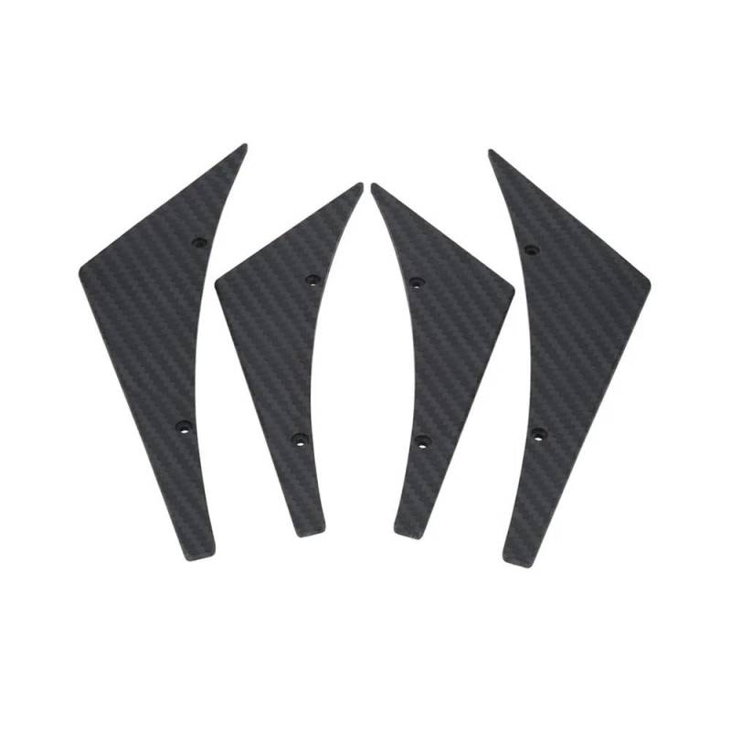 Auto Frontstoßstange Frontspoiler Universal Auto Stoßstange Lippe Fin Splitter Spoiler Canard Front Stoßstange Seite Blade Trim Kotflügel Canard Flügel Auto Zubehör 4 Stücke(Fiber Pattern) von SISAWUEU