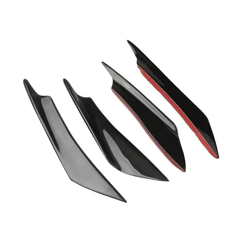 Auto Frontstoßstange Frontspoiler Universal Schwarz 4 Stücke Front Stoßstange Seite Canards Splitter Flossen Front Stoßstange Spoiler Auto Tür Anti Kollision Gürtel Stoßstange Schutz(Style1) von SISAWUEU