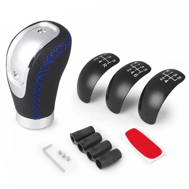 Manuell Schaltknauf ​5/6-Gang-Auto-Handschaltknauf Schaltknauf Schalthebelkopf Universelle Auto-Schaltknaufabdeckung Schalthebel-Tuning(Blue) von SISAWUEU