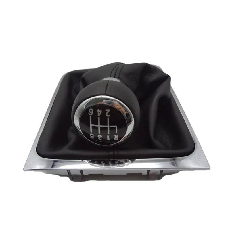 Manuell Schaltknauf 5-Gang-6-Gang-Schaltknauf Mit Chromrahmen, Kompatibel Mit VW Passat B6 CC 3C R36 TDI 2005 2006 2007 2008 2009 2010–2013(6speed) von SISAWUEU