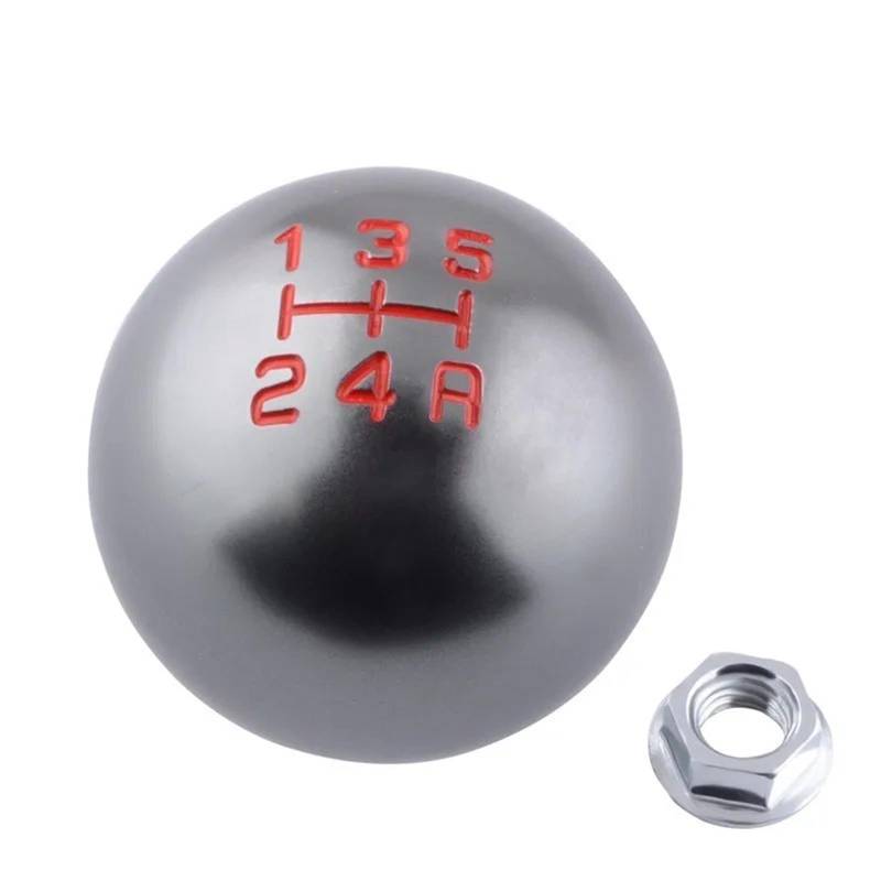 Manuell Schaltknauf Aluminium 5/6 Gang M10X1,5 Typ-R Kugelförmiger Schaltknauf Für Civic Fit FD2 FN2 EP3 DC2 DC5 S2000 F20C(Gray 5-Speed) von SISAWUEU