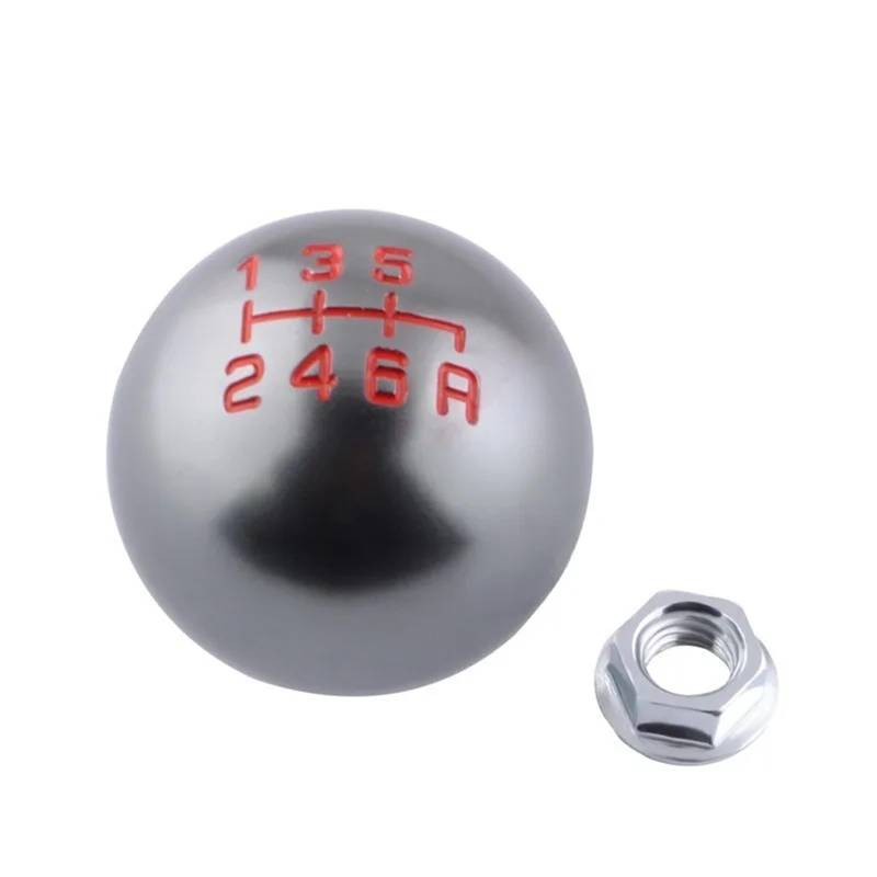 Manuell Schaltknauf Aluminium 5/6 Gang M10X1,5 Typ-R Kugelförmiger Schaltknauf Für Civic Fit FD2 FN2 EP3 DC2 DC5 S2000 F20C(Gray 6-Speed) von SISAWUEU