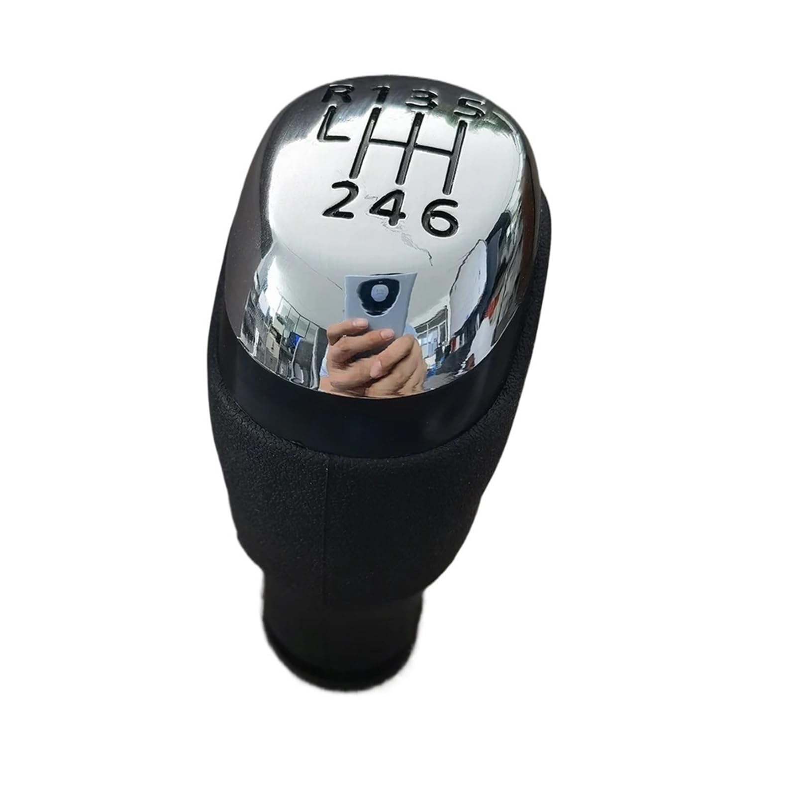 Manuell Schaltknauf Für Für Clio 4 IV MK4 5 6 Gang Schaltknauf Manuelle Stick Kopf Shifter Hebel Griff Auto Innen Ersatz Zubehör(Chrome 6 Speed) von SISAWUEU