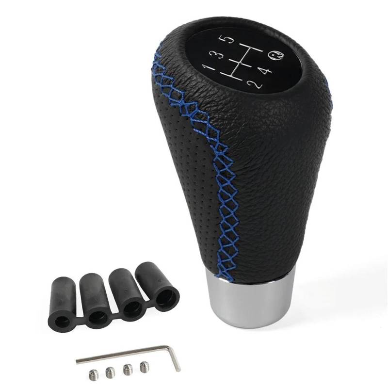 Manuell Schaltknauf Universal 5 Geschwindigkeit PU Schaltknauf Manuelle Rot Stich Auto Schalthebel Shifter Hebel Griff Manuelle Übertragung SFN179(Blue) von SISAWUEU