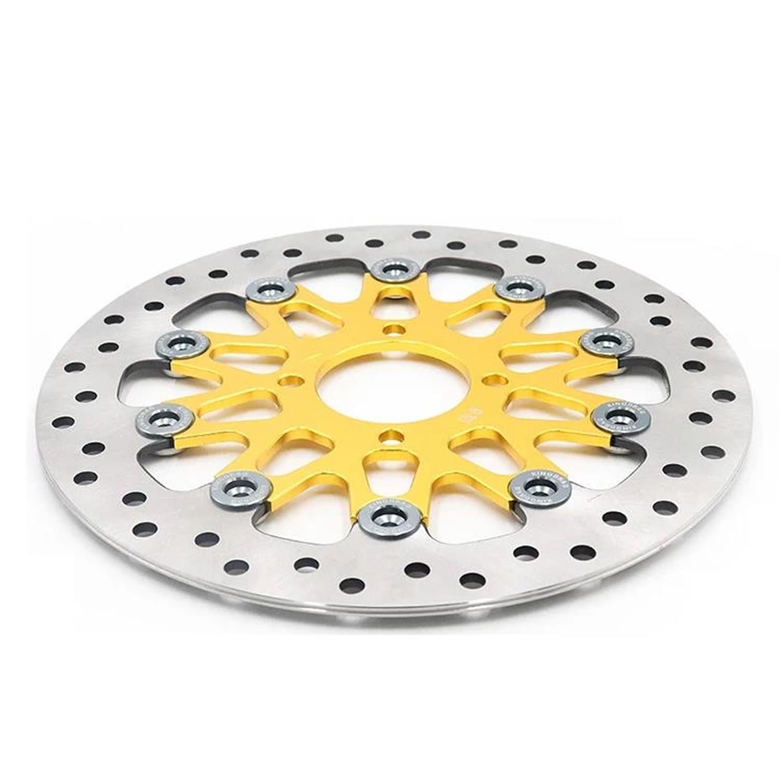 Motorrad Bremsscheiben FÜR Yamaha Motorrad Schwimmende Bremsscheibe Universal CNC 4 Löcher Sattel Bremsbeläge 267mm * 58mm Für Dirtbike Straße Roller BIK(Yellow) von SISAWUEU