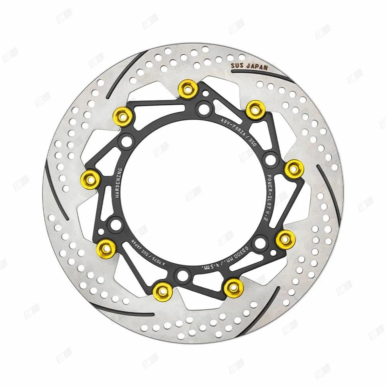 Motorrad Bremsscheiben Für ADV350 350 2017-2025 Motorrad 300mm Bremsscheiben Vorne Rotoren Motorrad Ersatzteile Vorne Bremsbelag Motorrad Bremsscheibe(Gold) von SISAWUEU
