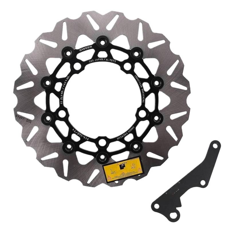 Motorrad Bremsscheiben Für PCX160 267MM Vorderrad-Scheibenbremsscheibe Ersetzen Sie Bremssättel Pumpenadapter Änderungszubehör Motorrad-Bremsscheibe(Black) von SISAWUEU