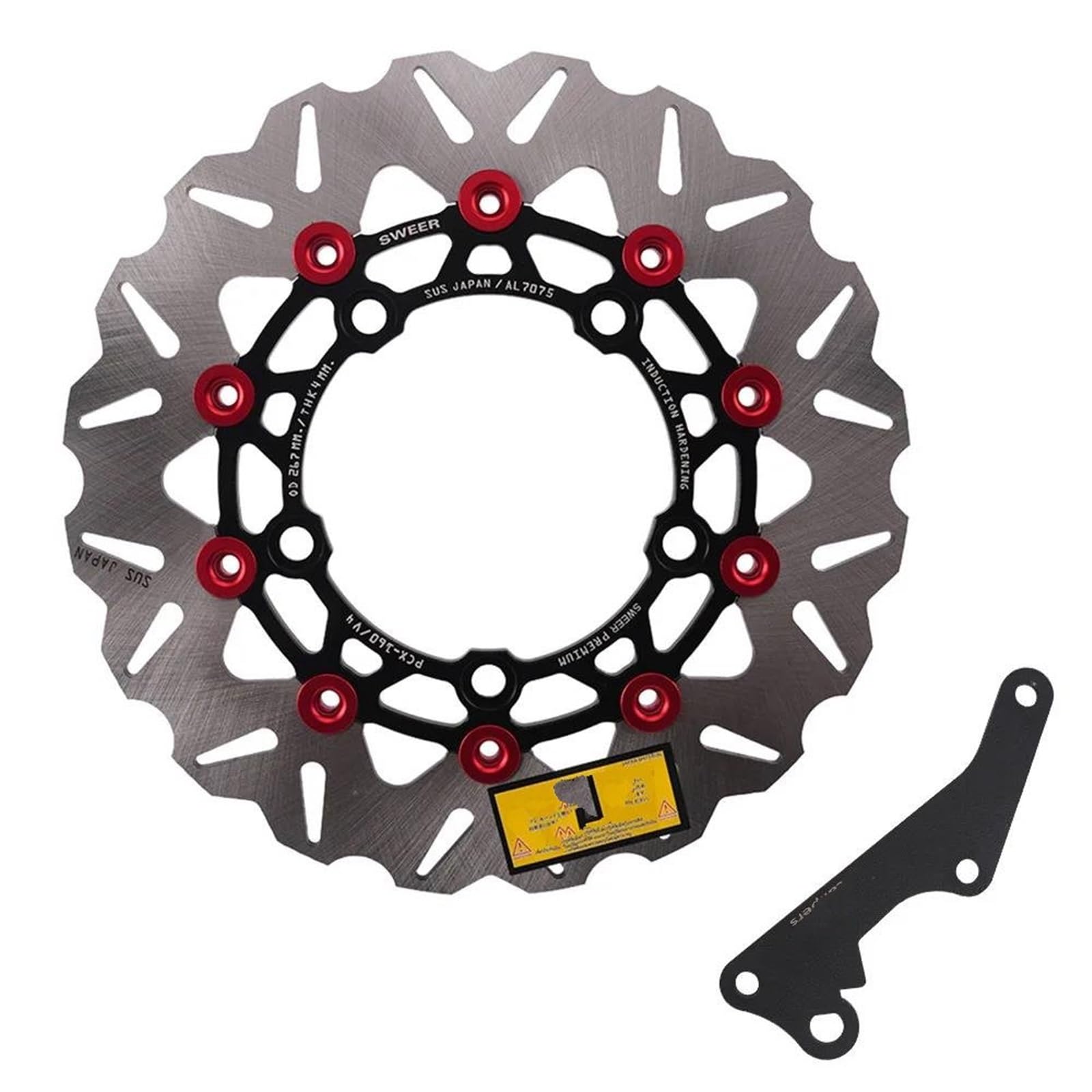 Motorrad Bremsscheiben Für PCX160 267MM Vorderrad-Scheibenbremsscheibe Ersetzen Sie Bremssättel Pumpenadapter Änderungszubehör Motorrad-Bremsscheibe(Red) von SISAWUEU