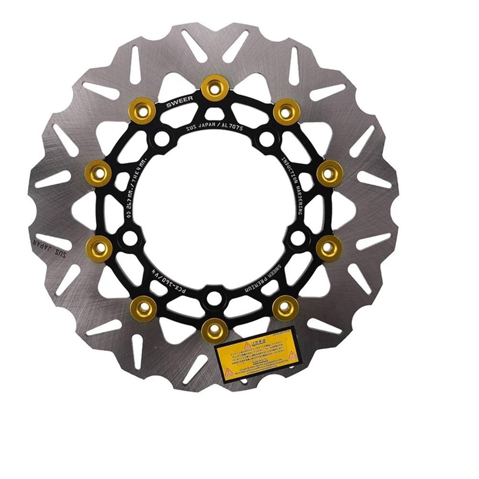 Motorrad Bremsscheiben Für PCX160 Vorderrad 267MM Scheibenbremsscheibe Ersetzen Sie Bremssättel Pumpenadapter Änderungszubehör Motorradbremsscheibe(Gold) von SISAWUEU