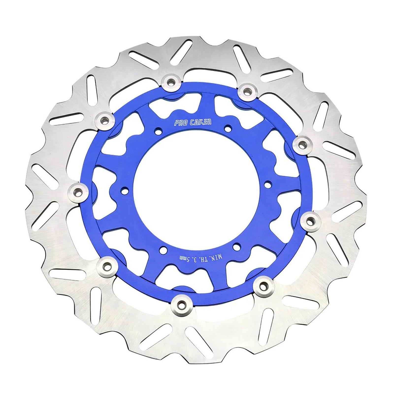 Motorrad Bremsscheiben Für Yamaha Für WR YZ 125 250 250F 426F 450F YZ250X YZ250FX 1998-2021 CNC 320mm 270mm Schwimm Front Bremsscheibe Rotor Universal Teile(Front 320MM Blue) von SISAWUEU