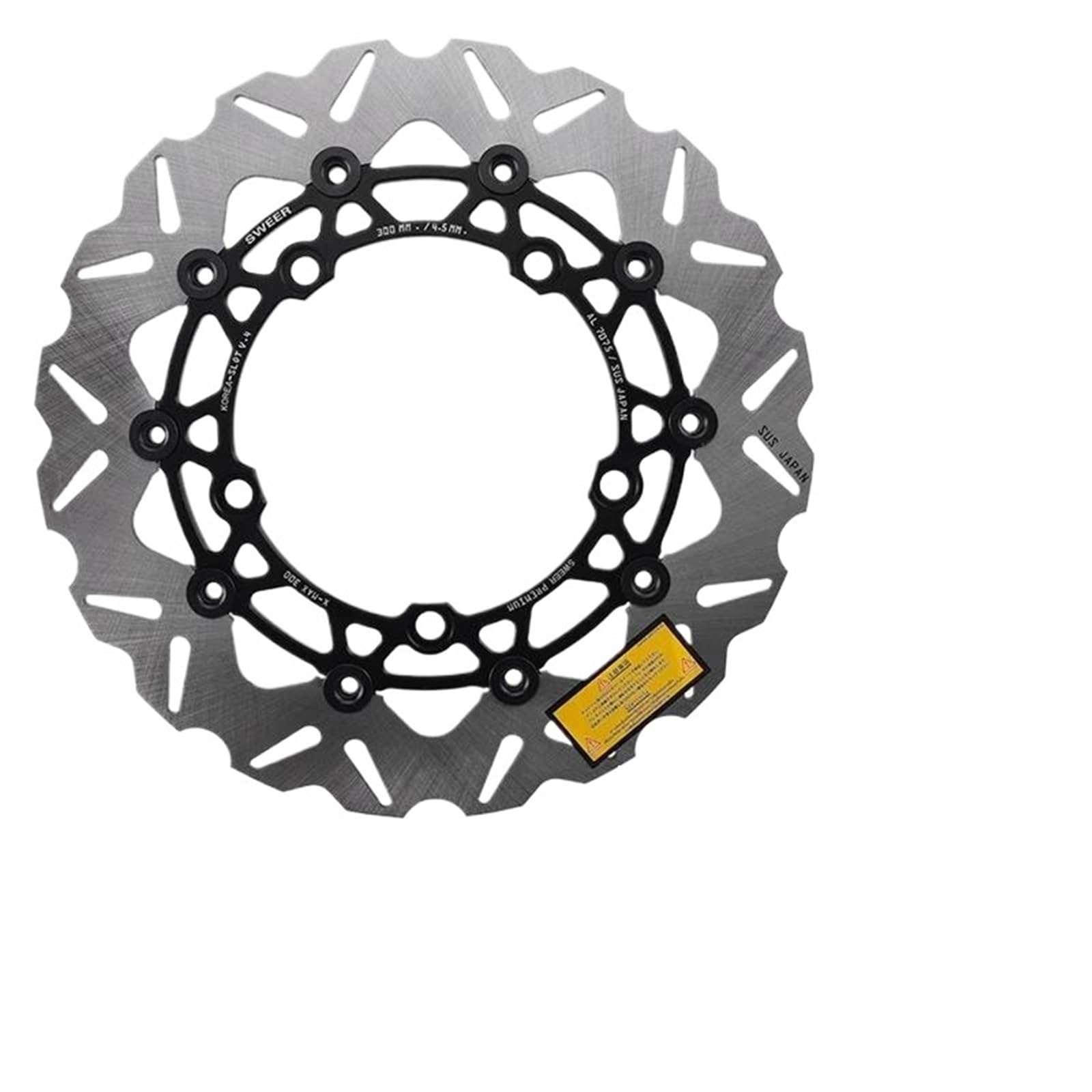 Motorrad Bremsscheiben Für Yamaha Für XMAX300 Motorradzubehör Vorderrad 300MM Bremsscheibe Rotor Modifizierte Bremssättel Pumpenadapter Ersatz(Black) von SISAWUEU