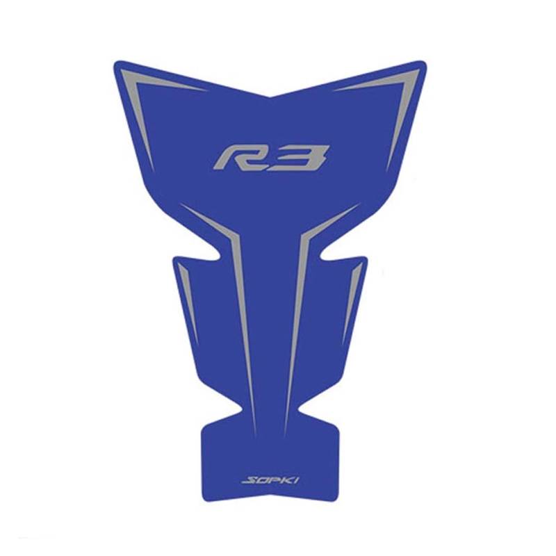 Motorrad Tankpad Für Yamaha R3 YZF-R3 YZFR3 2019-2024 2023 Motorrad Anti-Slip Kraftstoff Tank Pad Schutz Aufkleber Aufkleber Motorrad Tank Matte Aufkleber(Blue-B) von SISAWUEU