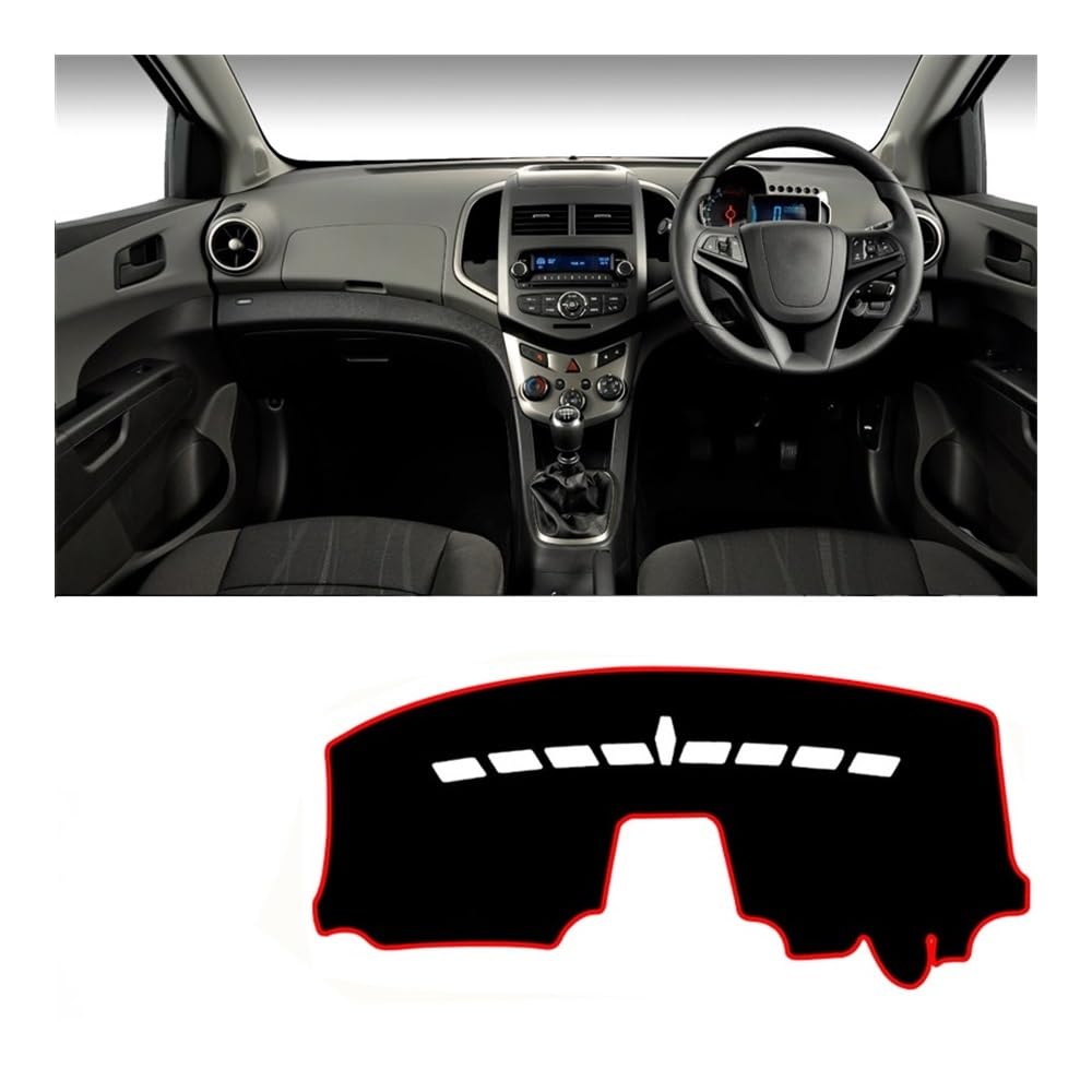 Auto Armaturenbretter Abdeckung Für Chevr&olet Für Sonic Aveo 2010 2011 2012 2013 2014 2015 Auto-Armaturenbrett-Abdeckung Armaturenbrettmatte Sonnenschutz Rutschfeste Unterlage(Red Side RHD) von SISIFEIER