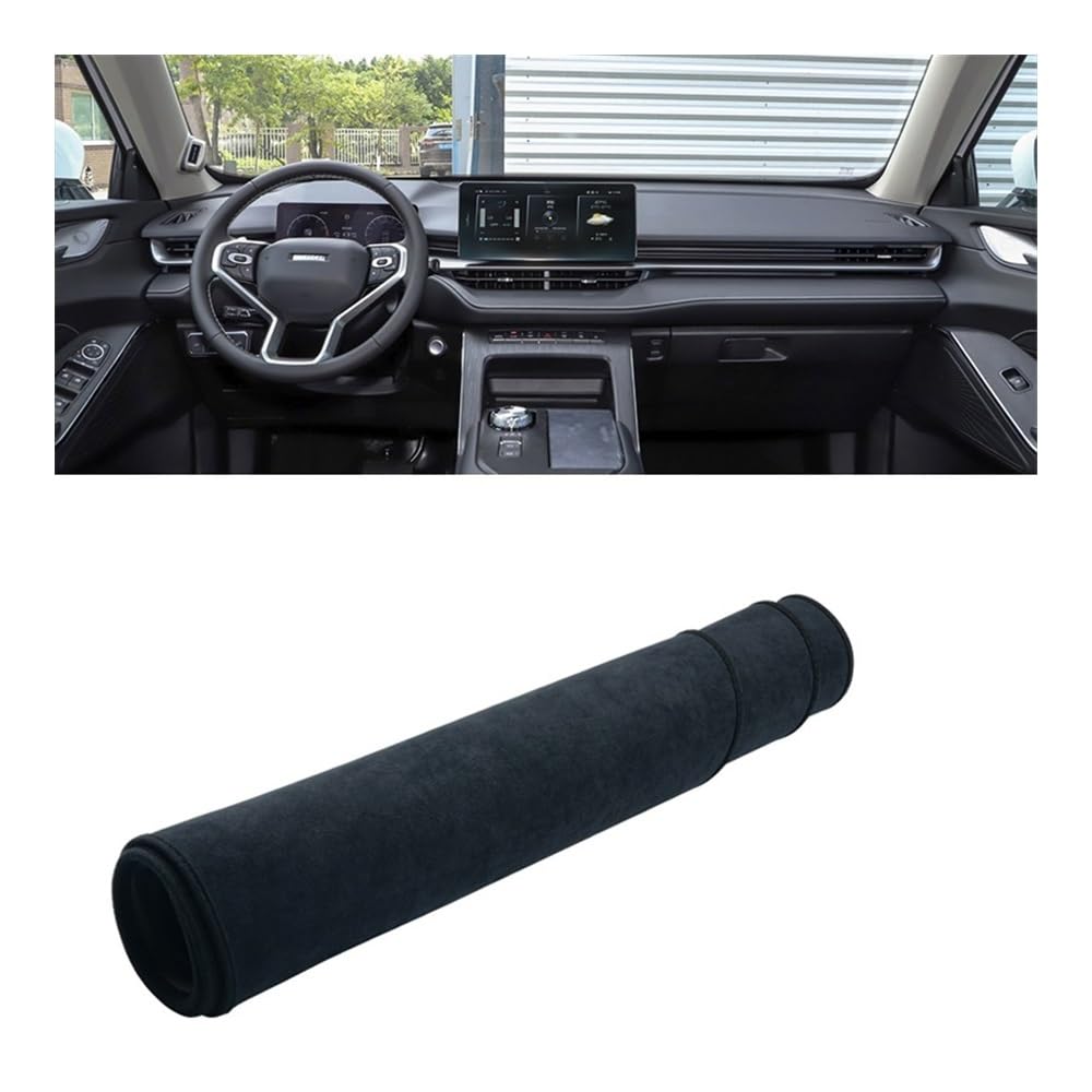 Auto Armaturenbretter Abdeckung Für Haval H6 Für GT Der 3. Generation 2021 2022 2023 2024 HEV PHEV Armaturenbrettabdeckung Armaturenbrettmatte Sonnenschutz Rutschfeste Unterlage(B Black LHD) von SISIFEIER