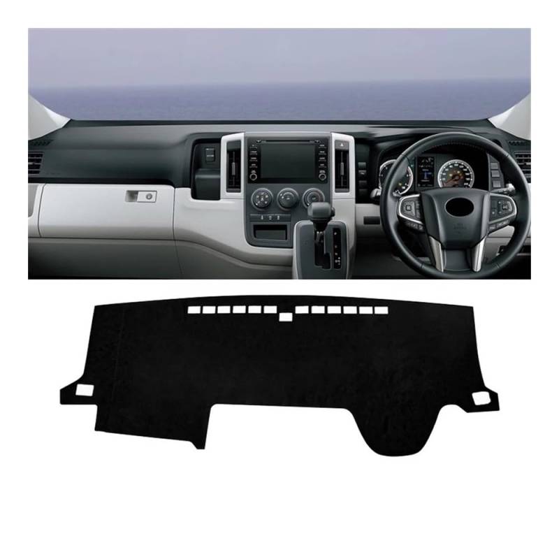 Auto Armaturenbretter Abdeckung Für Toy&ota Für Granvia Für Hiace Für Pendler 2019 2020 2021 2022 2023 Auto-Armaturenbrett-Abdeckung Armaturenbrettmatte Sonnenschutz Rutschfeste Unterlage(A Black Side von SISIFEIER