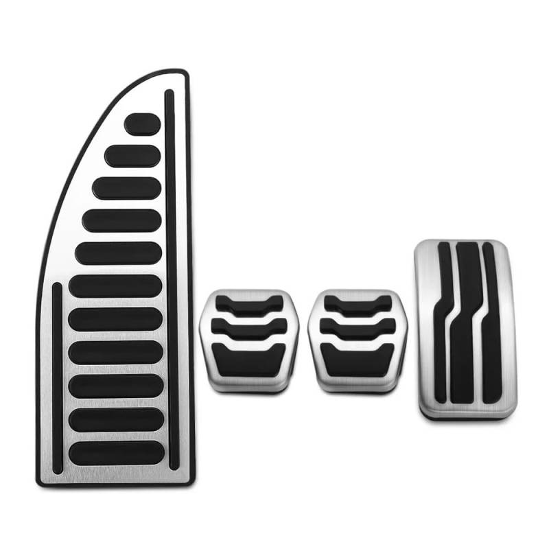 Pedale Abdeckung Edelstahl Auto Pedal Abdeckung Pads Pedale Für For&d Für Focus 2 3 4 MK2 MK3 MK4 RS ST 2005-2020 Für Kug&a Für Escape 2009-2020(4Pcs MT with rest) von SISIFEIER
