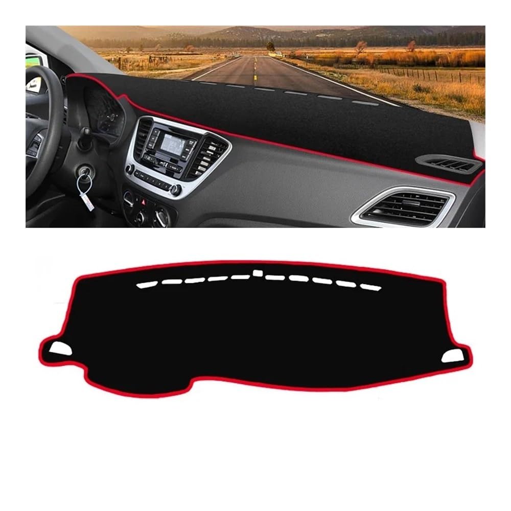 SISIFEIER Auto Armaturenbretter Abdeckung Für Hyun&dai Für Solaris Für Accent HC 2017 2018 2019 2020 Auto Dashboard Abdeckung Dash Matte Sonnenschutz Nicht-Slip Pad(Red Side) von SISIFEIER