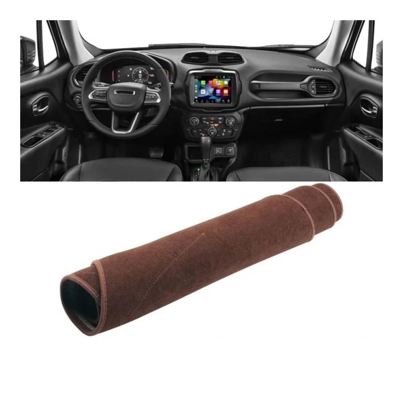 SISIFEIER Auto Armaturenbretter Abdeckung Für J&eep Für Renegade 2015 2016 2017 2018 2019 2020 2021 2022 2023 Auto Dashboard Abdeckung Dash Matte Sonnenschutz Nicht-Slip Pad(B Brown) von SISIFEIER