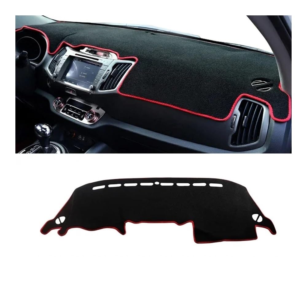 SISIFEIER Auto Armaturenbretter Abdeckung Für Kia Für Sportage 3 R 2011 2012 2013 2014 2015 Auto Dashboard Abdeckung Dash Matte Sonnenschutz Vermeiden Licht Nicht-Slip Pad(A Red Side) von SISIFEIER