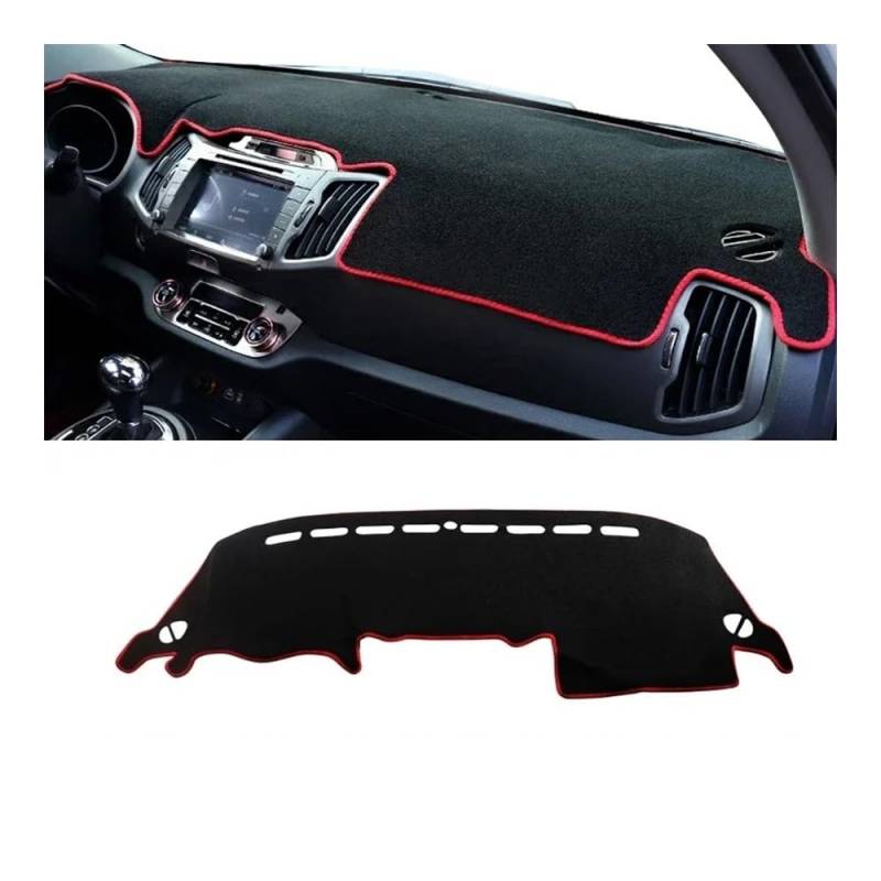 SISIFEIER Auto Armaturenbretter Abdeckung Für Kia Für Sportage 3 R 2011 2012 2013 2014 2015 Auto Dashboard Abdeckung Dash Matte Sonnenschutz Vermeiden Licht Nicht-Slip Pad(A Red Side) von SISIFEIER