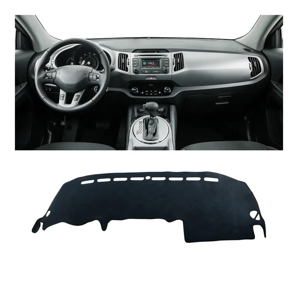 SISIFEIER Auto Armaturenbretter Abdeckung Für Kia Für Sportage 3 R 2011 2012 2013 2014 2015 Auto Dashboard Abdeckung Dash Matte Sonnenschutz Vermeiden Licht Nicht-Slip Pad(B Black) von SISIFEIER