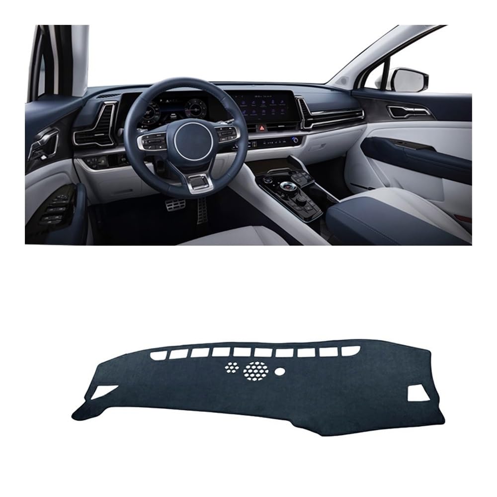 SISIFEIER Auto Armaturenbretter Abdeckung Für Kia Für Sportage 5 Für NQ5 MK5 2022 2023 2024 Auto Dashboard Abdeckung Dash Matte Sonnenschutz Nicht-Slip Pad(Black LHD) von SISIFEIER