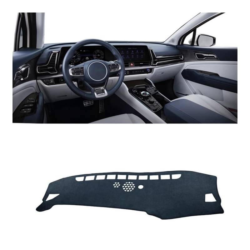 SISIFEIER Auto Armaturenbretter Abdeckung Für Kia Für Sportage 5 Für NQ5 MK5 2022 2023 2024 Auto Dashboard Abdeckung Dash Matte Sonnenschutz Nicht-Slip Pad(Black LHD) von SISIFEIER