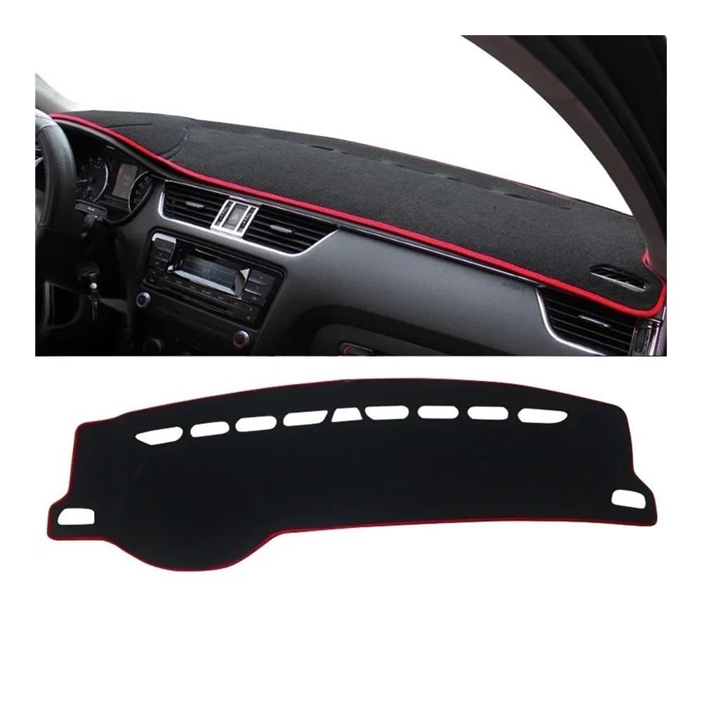 SISIFEIER Auto Armaturenbretter Abdeckung Für Sko&da Für Octavia 3 A7 MK3 5E 2013 2014 2015 2016 2017 2018 2019 Auto Armaturenbrett Abdeckung Dash Matte Sonnenschutz rutschfest(A LHD Red Side) von SISIFEIER