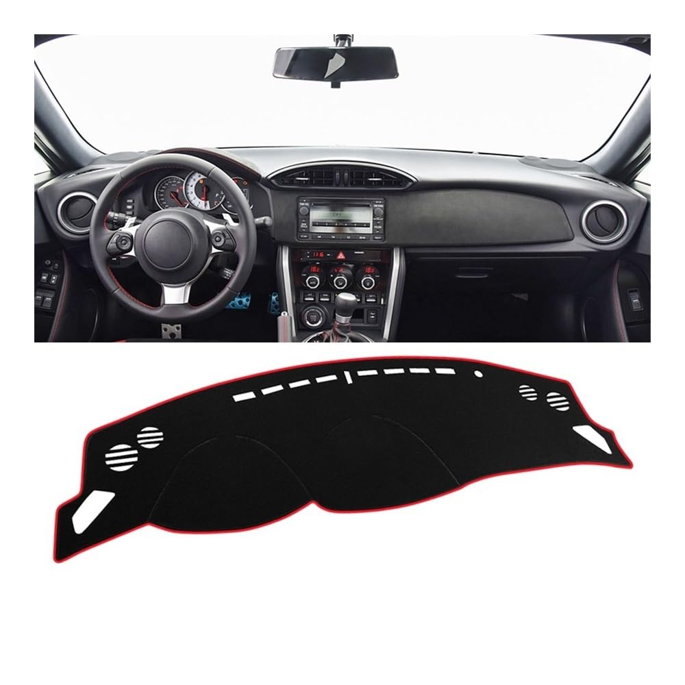 SISIFEIER Auto Armaturenbretter Abdeckung Für Toy&OTA 86 2012 2013 2014 2015 2016 2017 2018 2019 2020 Auto Dashboard Abdeckung Dash Matte Sonnenschutz Pad(A Red Side LHD) von SISIFEIER