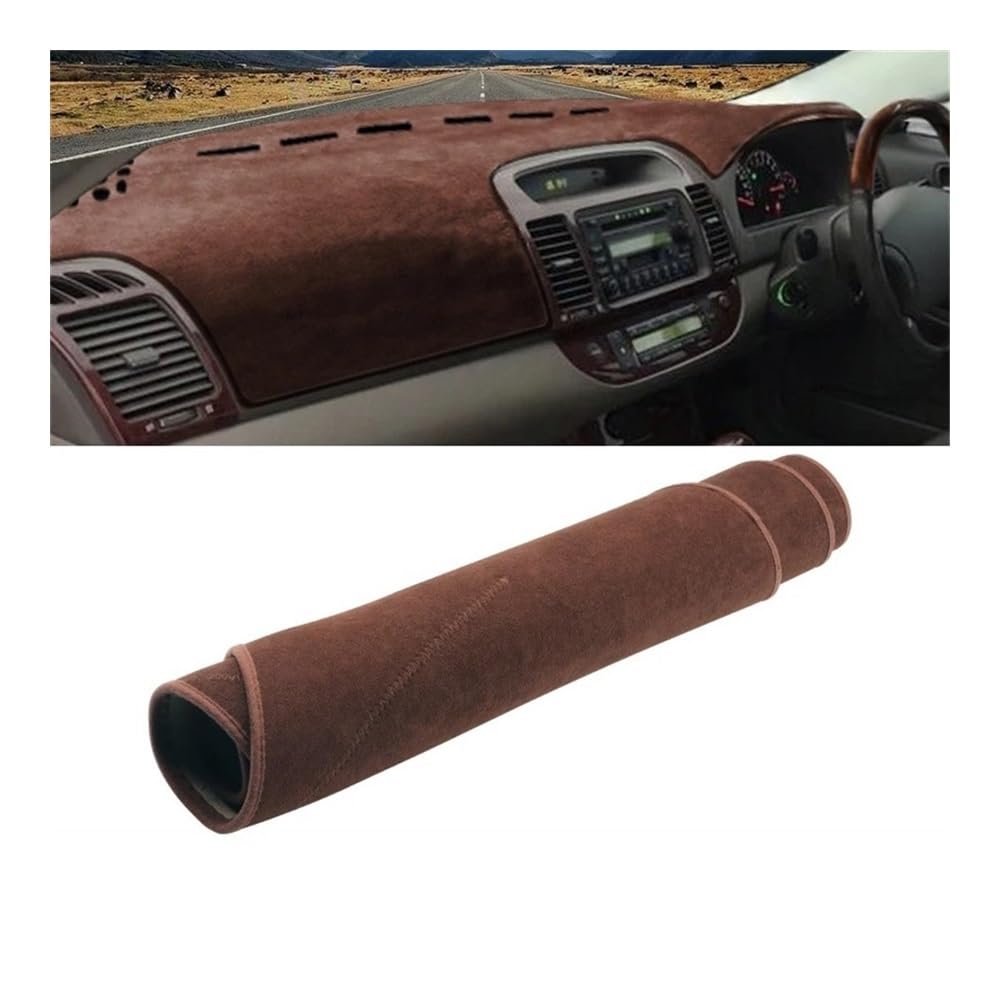 SISIFEIER Auto Armaturenbretter Abdeckung Für Toy&OTA Für Camry Für XV30 2002 2003 2004 2005 2006 Auto Armaturenbrett Abdeckung Armaturenbrett Matte Sonnenschutz rutschfeste Pad(RHD Brown) von SISIFEIER