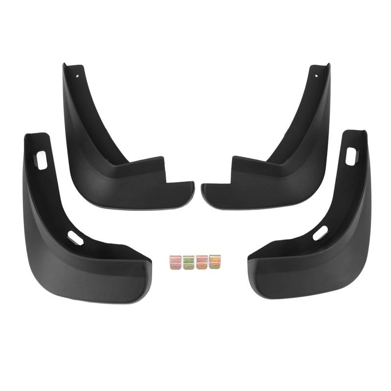 4pcs Autorad -Kotflügel Robuste PP Vorderen Hinterrad -Schützling Black Stoßdämpfer Auto Schlammflaps Kit, Splash Guards von SIXRUN