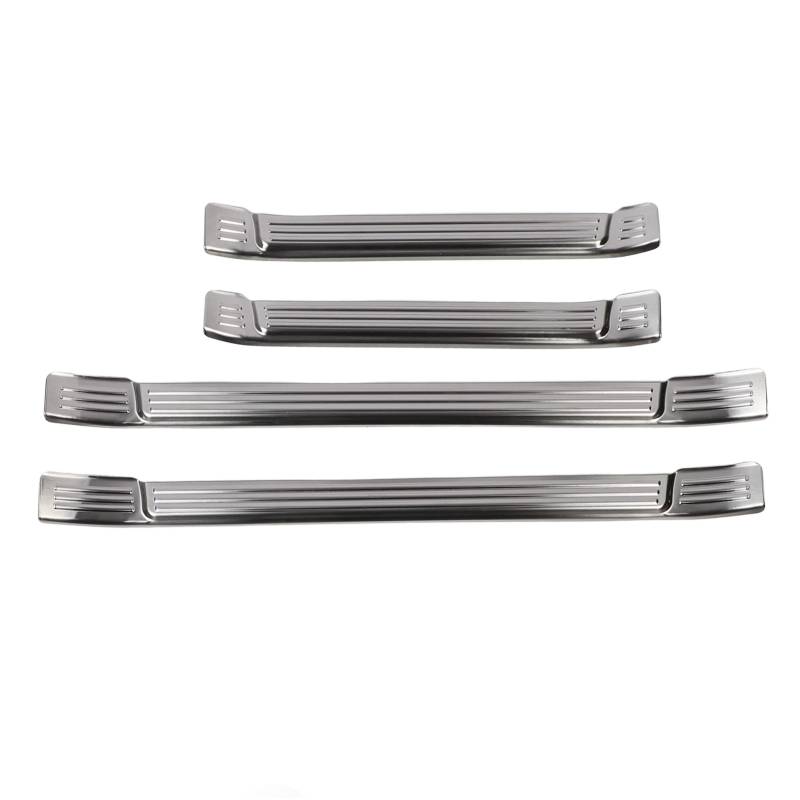 4pcs Edelstahl -Türschwelle Beschützer Kratzerschutzplatte Zieraufkleber Streifen für 2024, Geeignet für die Vorderen Linken und Rechten Türen (Silber gebürstet) von SIXRUN