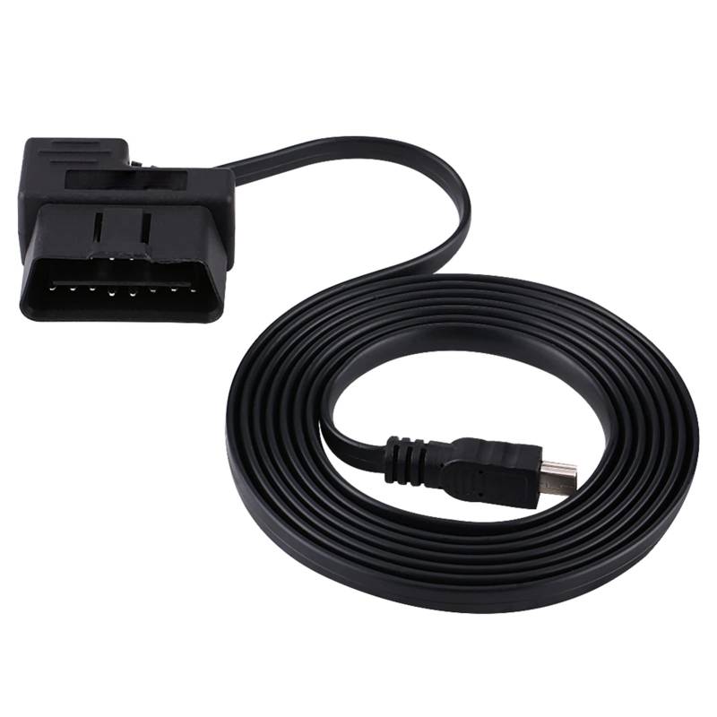 Auto-OBD2-OBDII-EOBD-16-Pin-Diagnose-Verlängerungsadapterkabel auf Mini-USB, 180 Cm, Schwarz für HUD-Head-up-Display von SIXRUN
