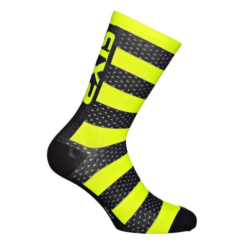 SIXS Arrow Merino Socken, schwarz/neongelb, Größe 47 49 von SIXS