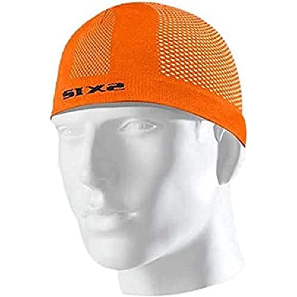 SIXS Carbon Underwear Mütze unter Helm, Herren Einheitsgröße Orange Leuchtend von SIXS