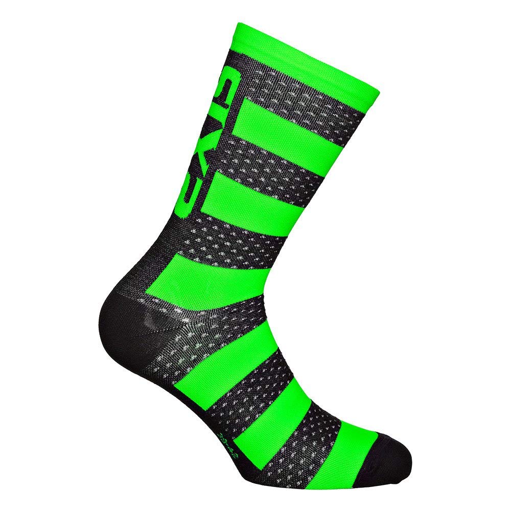 SIXS Luxury Merino Socken, Schwarz/Neongrün, Größe 47 von SIXS
