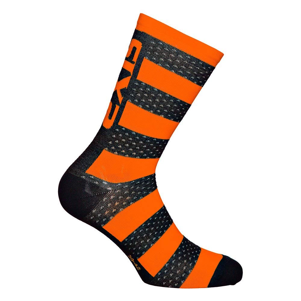 SIXS Luxury Merino Socken, Schwarz/Orange, Größe 39 von SIXS