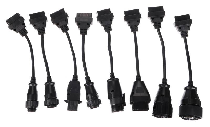 SIXTOL Mechanic Cable Set 2 | OBD-II Reduzieradapter kompatibel mit LKW | Diagnosekabel-Set | Kompatibilität mit 16-Pin-Steckern | 8-teilig, Schwarz von SIXTOL