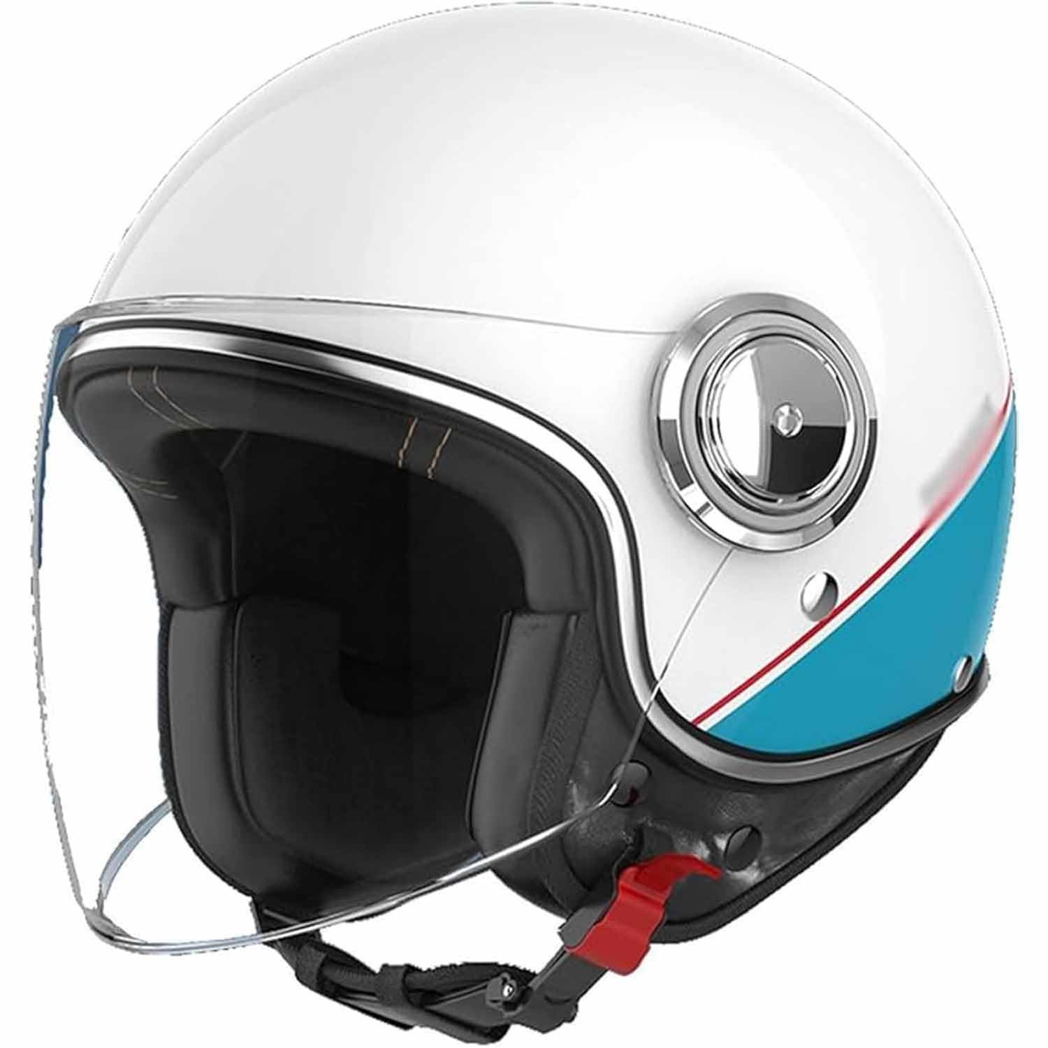 3/4-Retro-Helm Für Erwachsene, Halboffener Motorradhelm, ECE-Geprüft, Vintage-Helm Für Elektroroller Mit Visier, Leichter, Atmungsaktiver Helm Mit Schnellverschluss Für Moped 4 3/4-Retro-Helm Für Erwachsene, Halboffener Motorradhelm, ECE-Geprüft, Vintage-Helm Für Elektroroller Mit Visier, Leichter, Atmungsaktiver Helm Mit Schnellverschluss Für Moped 4 von SJAPEX