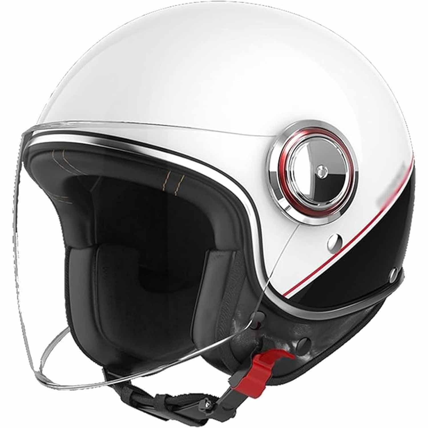 3/4-Retro-Helm Für Erwachsene, Halboffener Motorradhelm, ECE-Geprüft, Vintage-Helm Für Elektroroller Mit Visier, Leichter, Atmungsaktiver Helm Mit Schnellverschluss Für Moped 5 3/4-Retro-Helm Für Erwachsene, Halboffener Motorradhelm, ECE-Geprüft, Vintage-Helm Für Elektroroller Mit Visier, Leichter, Atmungsaktiver Helm Mit Schnellverschluss Für Moped 5 von SJAPEX