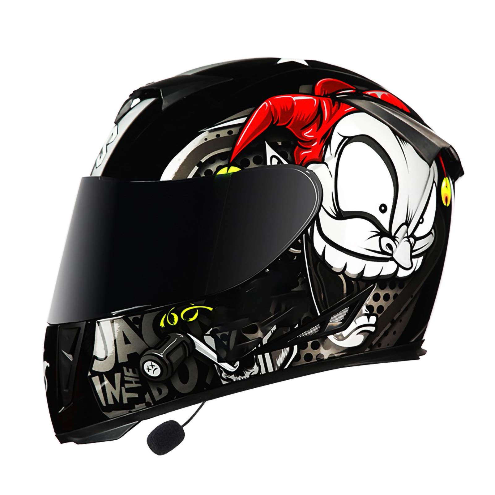 Bluetooth Klapphelm Fullface Helm Motorradhelm Integralhelm mit Doppelvisier Anti-Fog Visier Motorrad Roller, Damen und Herren, DOT Genehmigt von SJAPEX