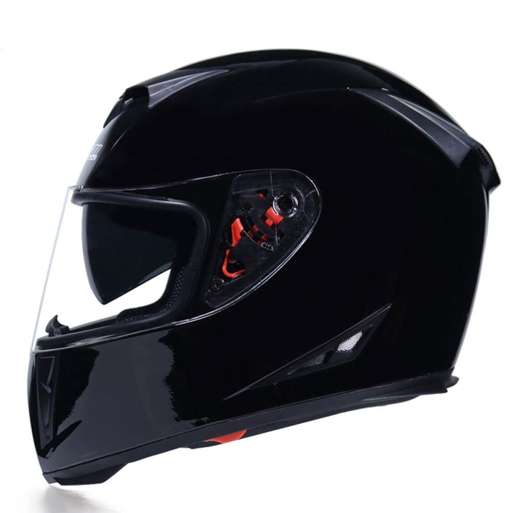 Integral-Helm Full-Face Motorradhelm Off Road Helme Roller-Helm Scooter-Helm Cruiser Sturz-Helm Street-Fighter-Helm Sport Urban Helmet MTB, Visier Schnellverschluss von SJAPEX