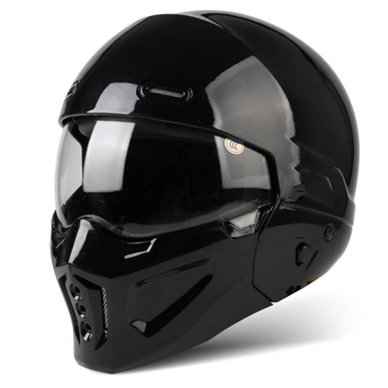 Integralhelm Motorradhelm Retro Personality Road Kombihelm ECE-Zulassung Retro Jethelm Mopedhelm Rollerhelm Für Erwachsene Männer Frauen 1,L von SJAPEX