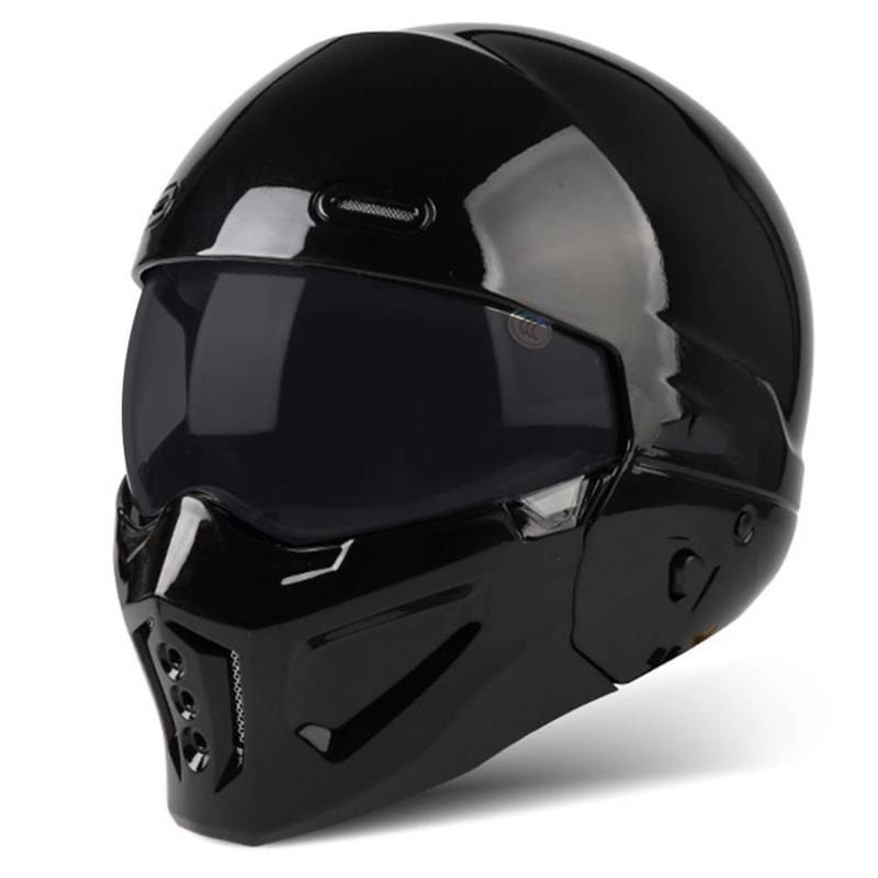 Integralhelm Motorradhelm Retro Personality Road Kombihelm ECE-Zulassung Retro Jethelm Mopedhelm Rollerhelm Für Erwachsene Männer Frauen 2,XXL von SJAPEX